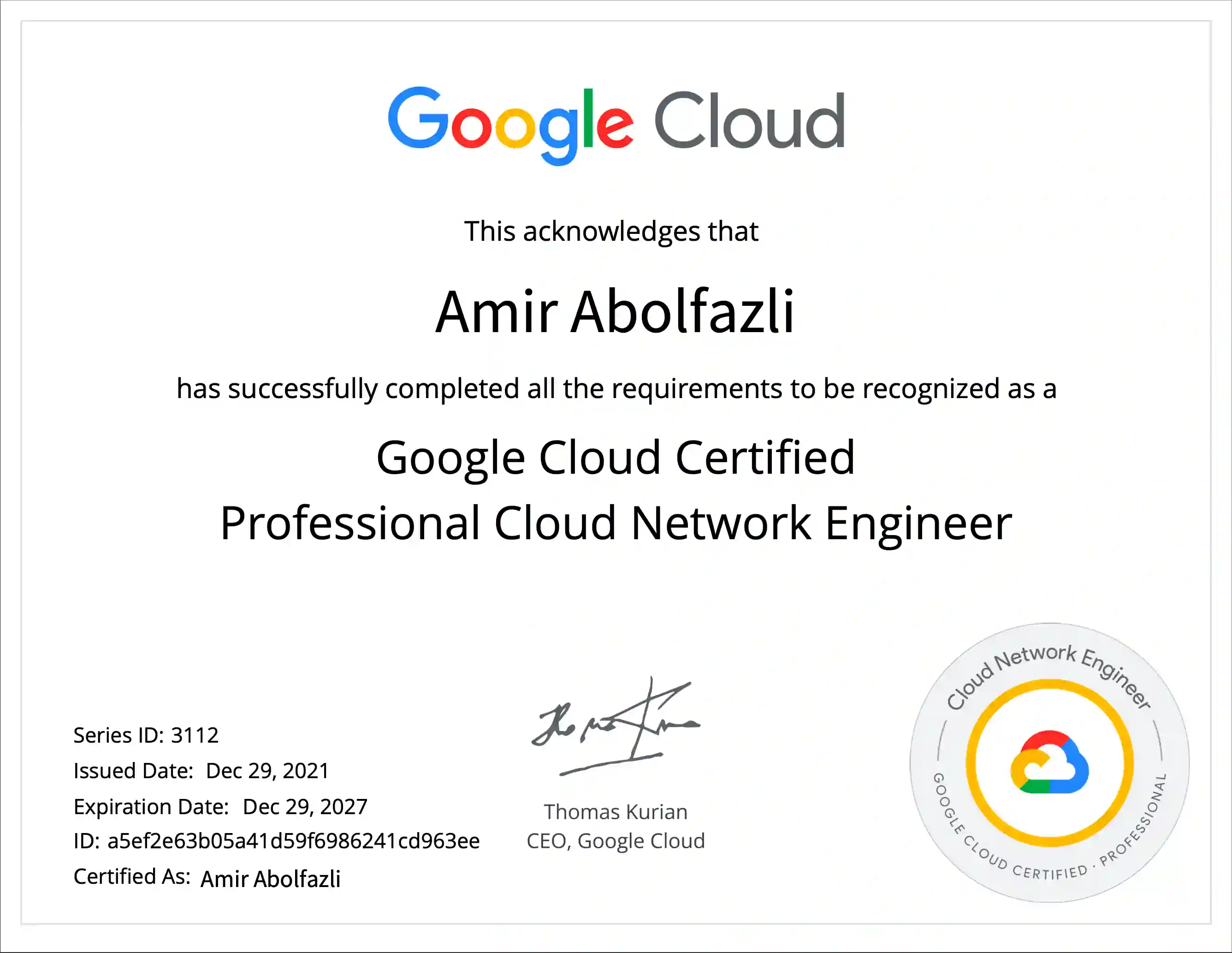 Google Cloud Certified Professional Cloud Network Engineer